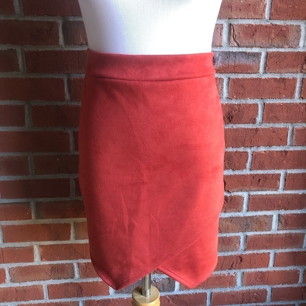 Newbury Kustom Faux Suede Envelope Mini Skirt -‎ Juniors Large